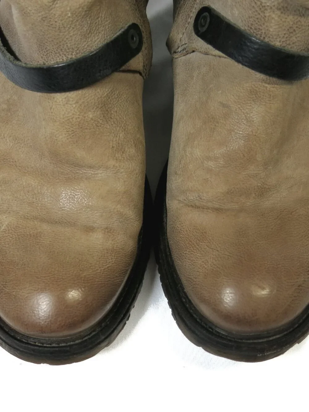A.S. 98 Beige Double Zippered Boots, EU 38, US 8,Rare, Biker-Boho Strapped Boots - Picture 15 of 16